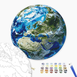 Malowanie po numerach BRUSHME, okrągły, śr. 40 cm, Ziemia, 1 szt.