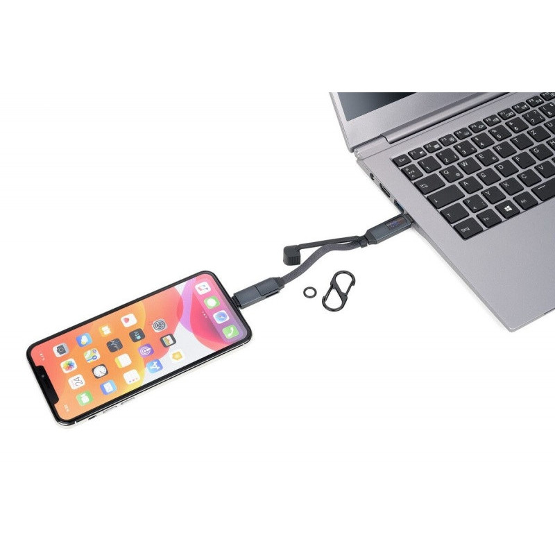 Brelok TROIKA Speedy To Go, z kablem ładującym USB-C, czarny