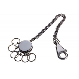 Brelok TROIKA Patent Chain, z łańcuszkiem, na 6 kluczy, chromowany