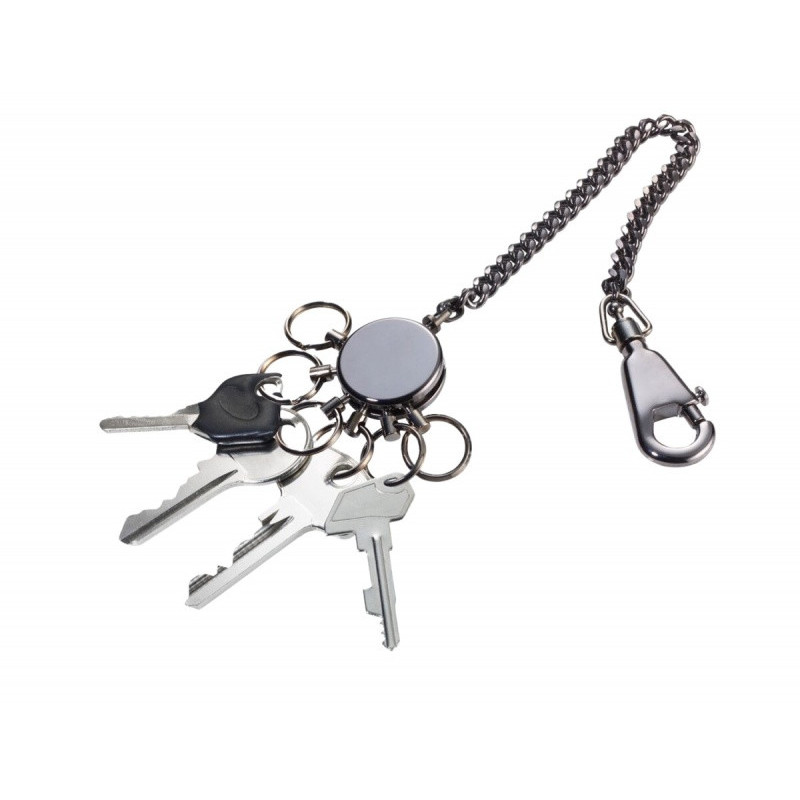 Brelok TROIKA Patent Chain, z łańcuszkiem, na 6 kluczy, chromowany