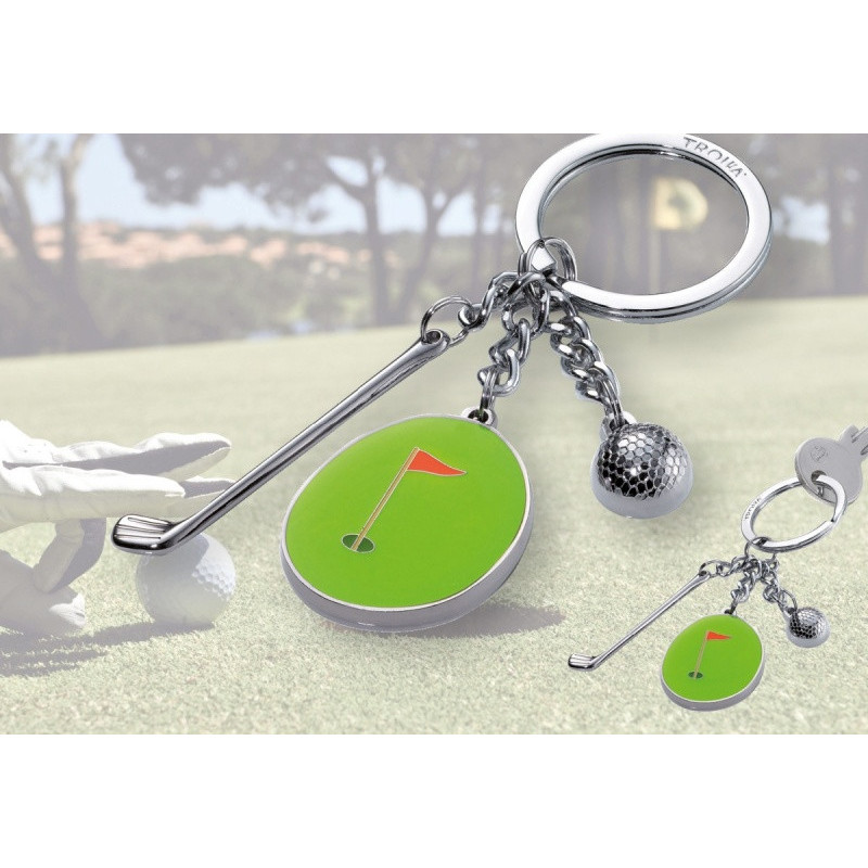 Brelok TROIKA Hole In One, 3 charmsy, emaliowany metal