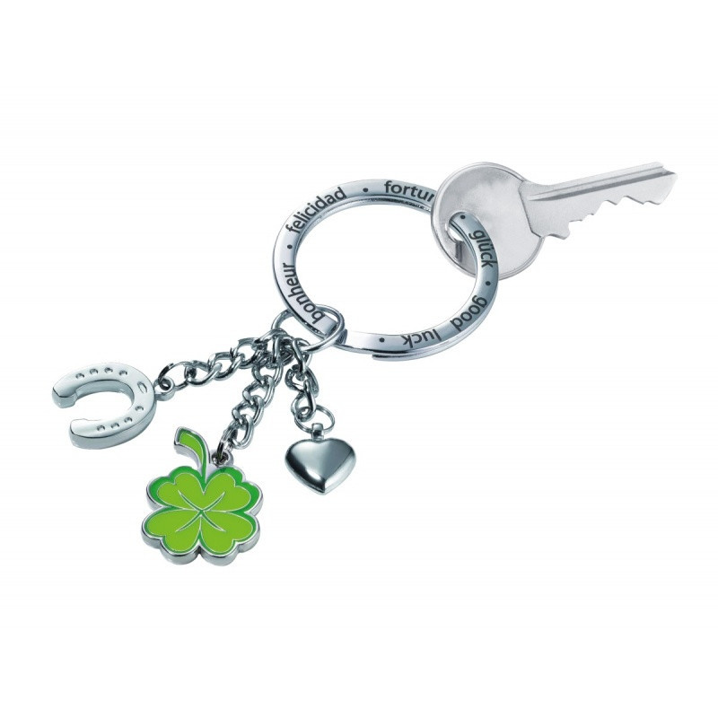 Brelok TROIKA Glucksbringer Klee, 3 charmsy, emaliowany metal