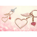 Brelok TROIKA Love Is In The Air, emaliowany metal, różowe złoto