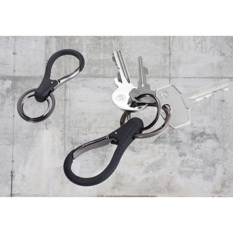 Brelok TROIKA 3xKey, 2 kółka do kluczy, karabińczyk, czarny