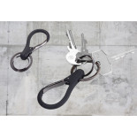 Brelok TROIKA 3xKey, 2 kółka do kluczy, karabińczyk, czarny