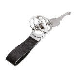 Brelok TROIKA Key-Click, 3 kółka do kluczy, czarna skóra
