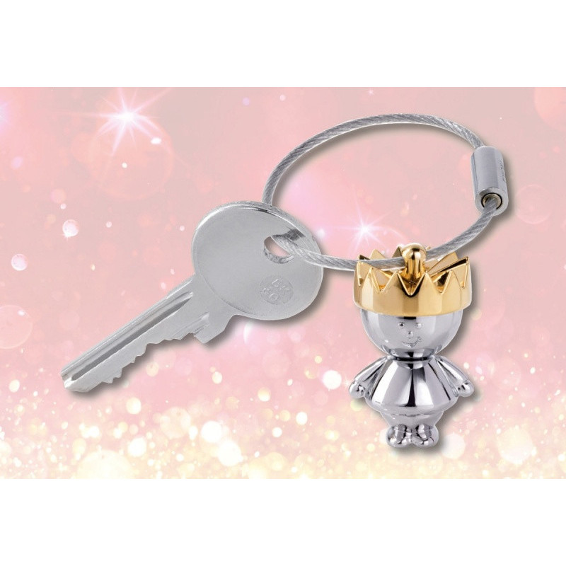 Brelok TROIKA Little King, chromowany metal