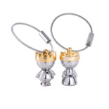 Brelok TROIKA Little King & Little Queen, chromowany metal