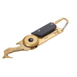 Brelok TROIKA Egon, z karabińczykiem, 5 funkcji, czarno‑złoty