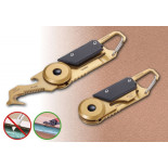 Brelok TROIKA Egon, z karabińczykiem, 5 funkcji, czarno‑złoty