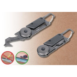 Brelok TROIKA Egon, z karabińczykiem, 5 funkcji, czarno‑szary