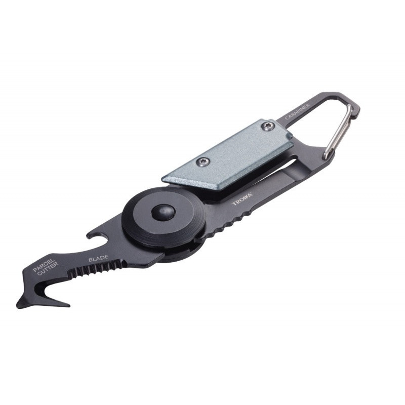 Brelok TROIKA Egon, z karabińczykiem, 5 funkcji, czarno‑tytanowy