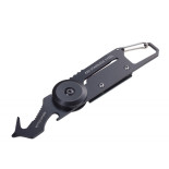 Brelok TROIKA Egon, z karabińczykiem, 5 funkcji, czarno‑tytanowy