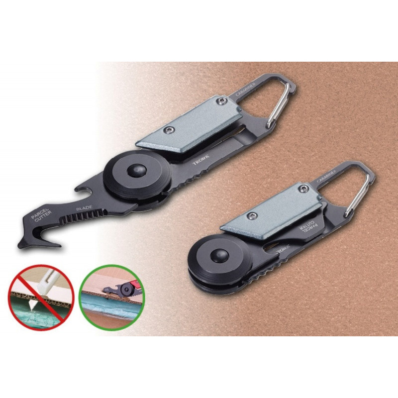 Brelok TROIKA Egon, z karabińczykiem, 5 funkcji, czarno‑tytanowy