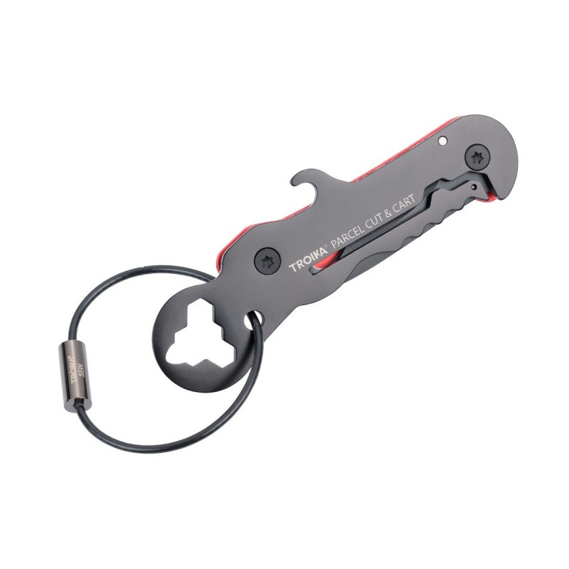 Brelok TROIKA Parcel Cut & Cart, 9 funkcji, czarno-czerwony