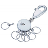 Brelok TROIKA Patent, z karabińczykiem, na 6 kluczy, srebrny mat
