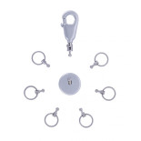 Brelok TROIKA Patent, z karabińczykiem, na 6 kluczy, srebrny mat