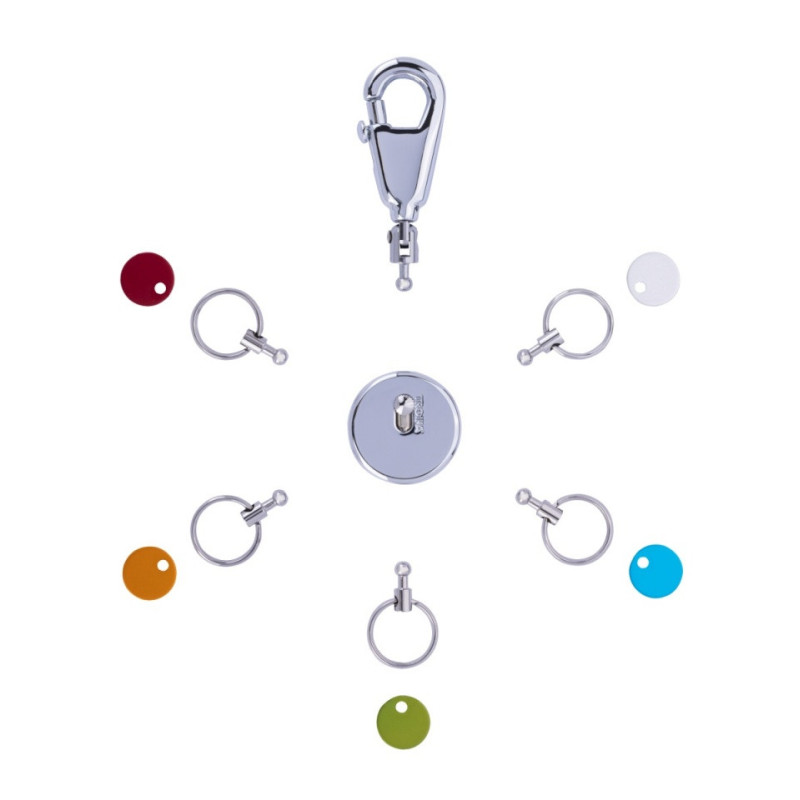 Brelok TROIKA Patent Colour, z karabińczykiem, na 5 kluczy, kolorowe znaczniki, stalowy