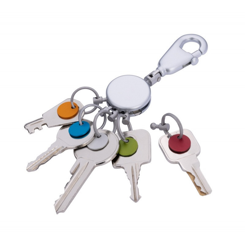 Brelok TROIKA Patent Colour, z karabińczykiem, na 5 kluczy, kolorowe znaczniki, matowy