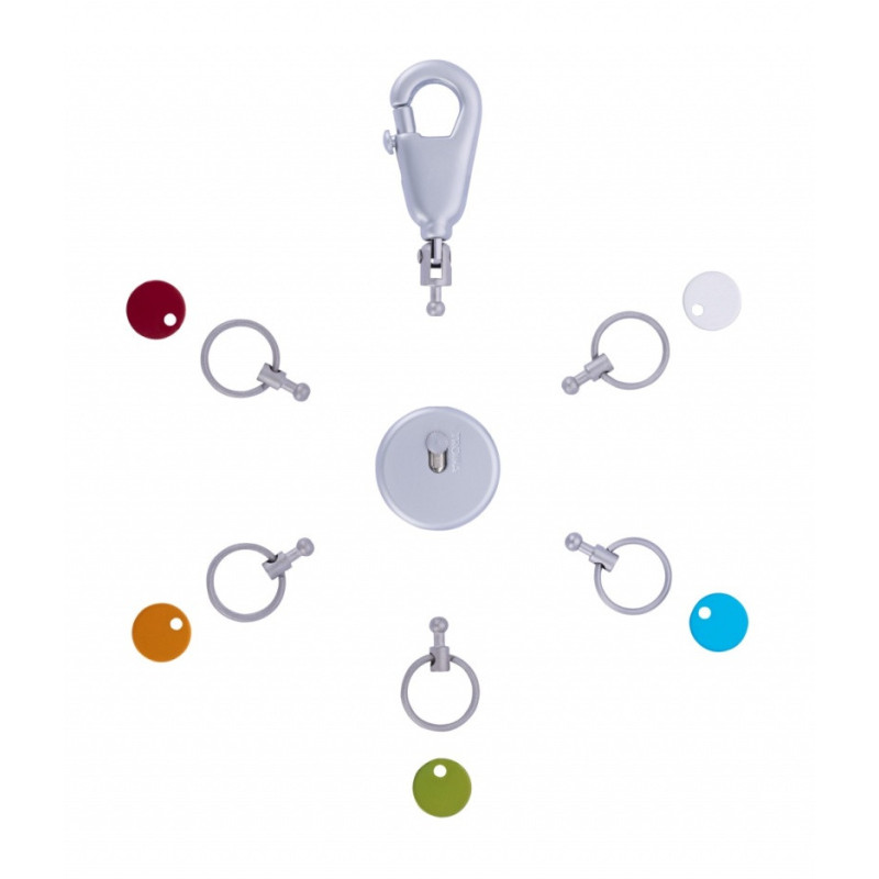 Brelok TROIKA Patent Colour, z karabińczykiem, na 5 kluczy, kolorowe znaczniki, matowy