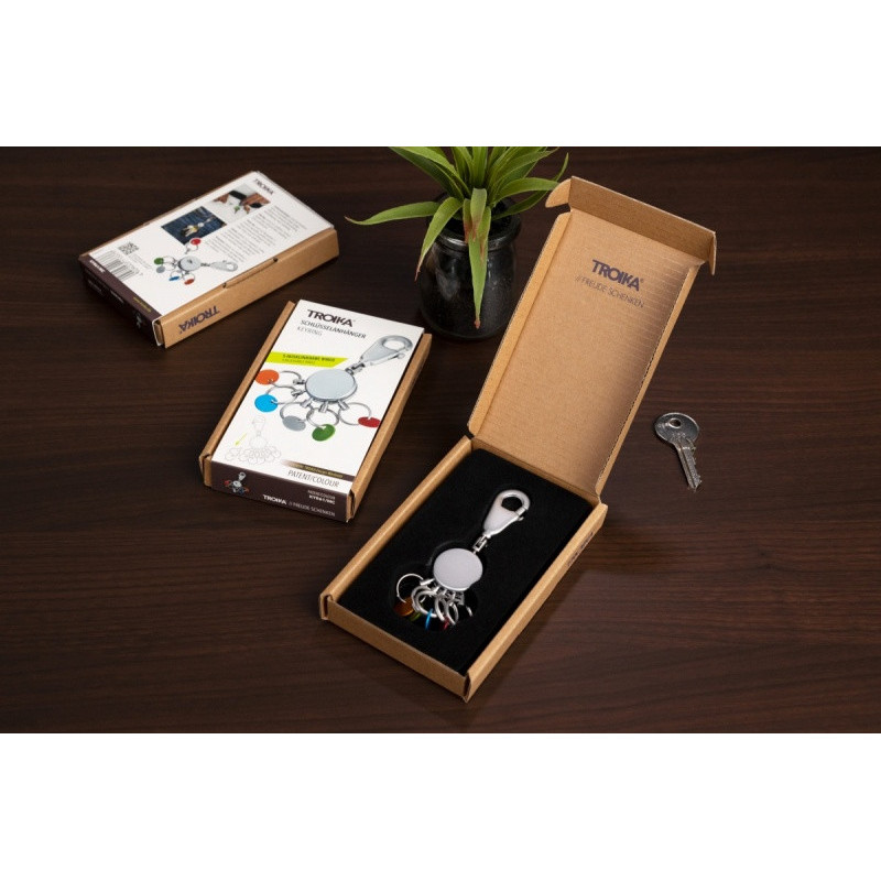 Brelok TROIKA Patent Colour, z karabińczykiem, na 5 kluczy, kolorowe znaczniki, matowy