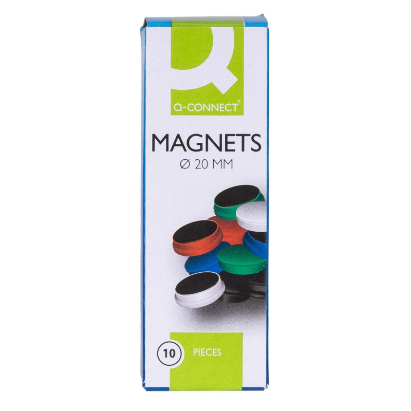 Magnesy do tablic Q-CONNECT, okrągłe, 20mm, 10szt, białe
