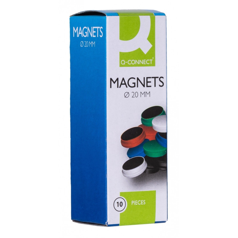Magnesy do tablic Q-CONNECT, okrągłe, 20mm, 10szt, czerwone
