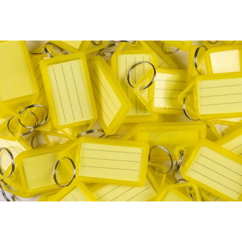 Zawieszki na klucze Q-CONNECT, 55x30mm, 40 szt., żółte