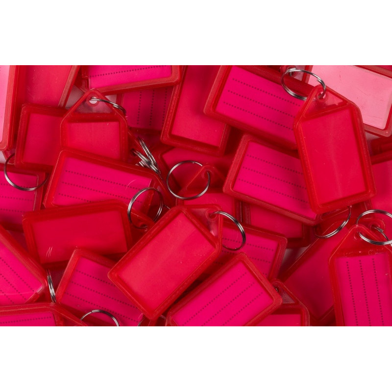 Zawieszki na klucze Q-CONNECT, 55x30mm, 40 szt., czerwone