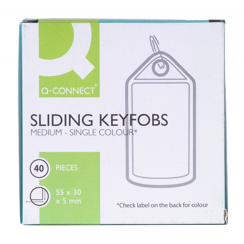 Zawieszki na klucze Q-CONNECT, 55x30mm, 40 szt., czerwone