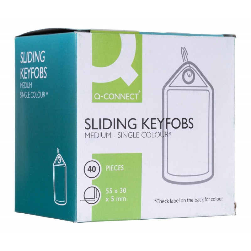 Zawieszki na klucze Q-CONNECT, 55x30mm, 40 szt., zielone