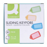 Zawieszki na klucze Q-CONNECT, 55x30mm, 40 szt., mix kolorów