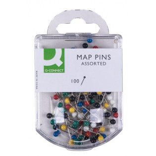 Szpilki Q-CONNECT, 4x20mm, w plastikowym pudełku, mix kolorów
