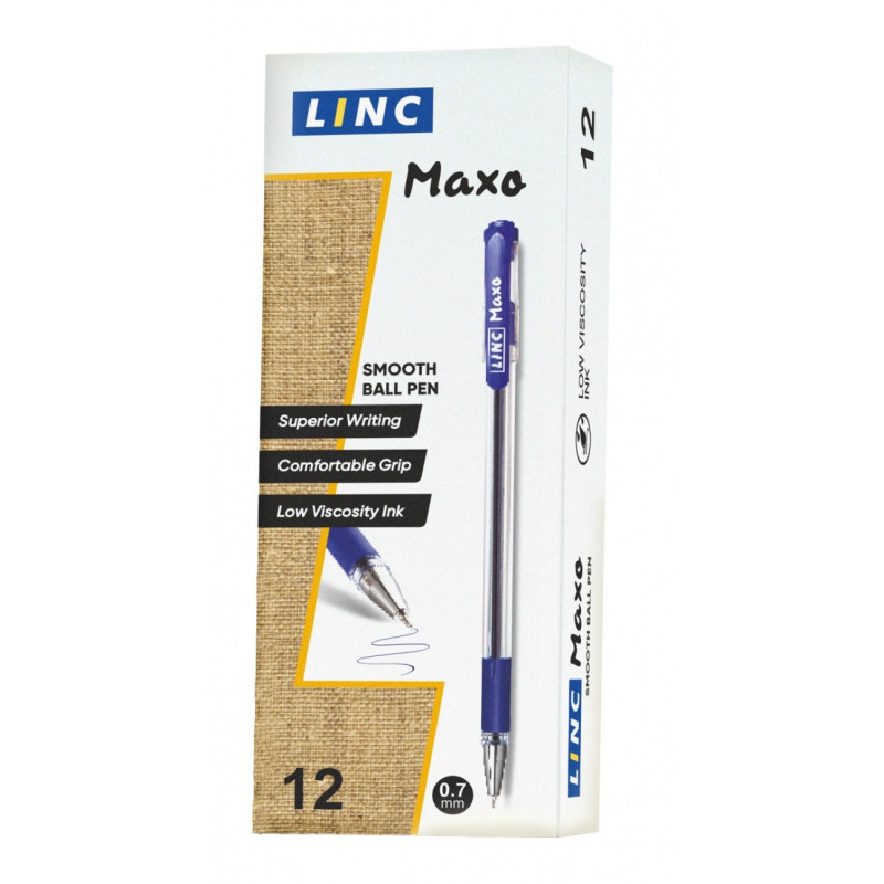 Długopis LINC Maxo, śr. kulki 0,7mm, gr. linii 0,3mm, czerwony