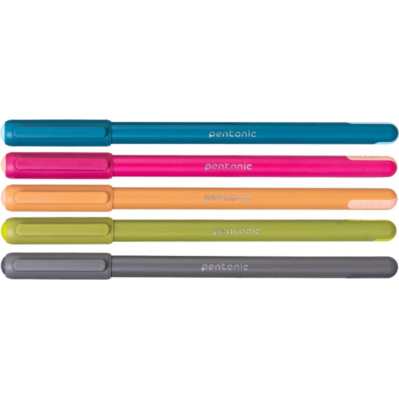 Display długopisów LINC Pentonic Colors, śr. kulki 0,7mm, gr. linii 0,3mm, display 100 szt., mix kolorów