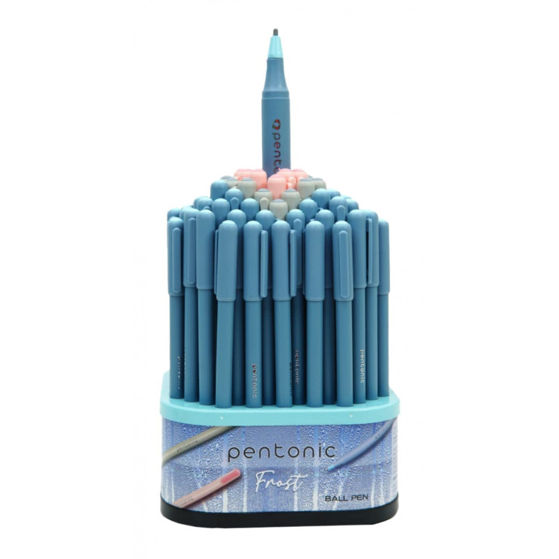 Display długopisów LINC Pentonic Frost, śr. kulki 0,7mm, gr. linii 0,3mm, 100 szt., mix kolorów