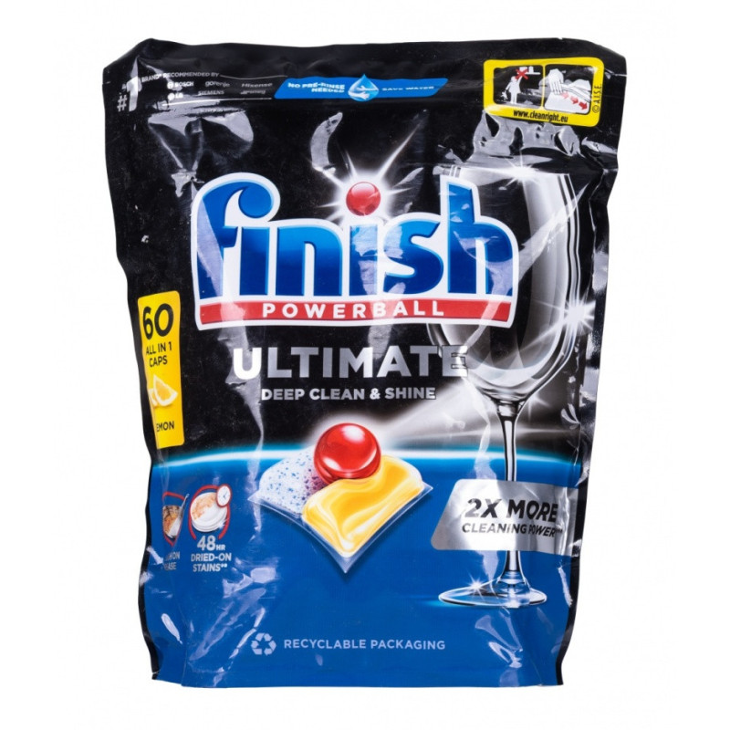 Tabletki do zmywarki FINISH Ultimate All in One, 60 szt., lemon