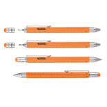 Długopis wielozadaniowy TROIKA Construction, pomarańczowy neonowy