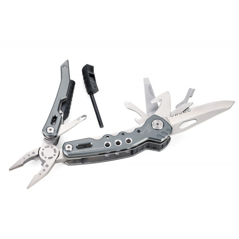 Narzędzie wielofunkcyjne TROIKA Fire Tool, 14 funkcji, szary