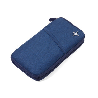 Etui na dokumenty TROIKA Safe Flight, na suwak, niebieskie