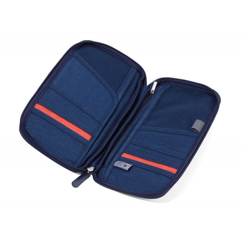 Etui na dokumenty TROIKA Safe Flight, na suwak, niebieskie