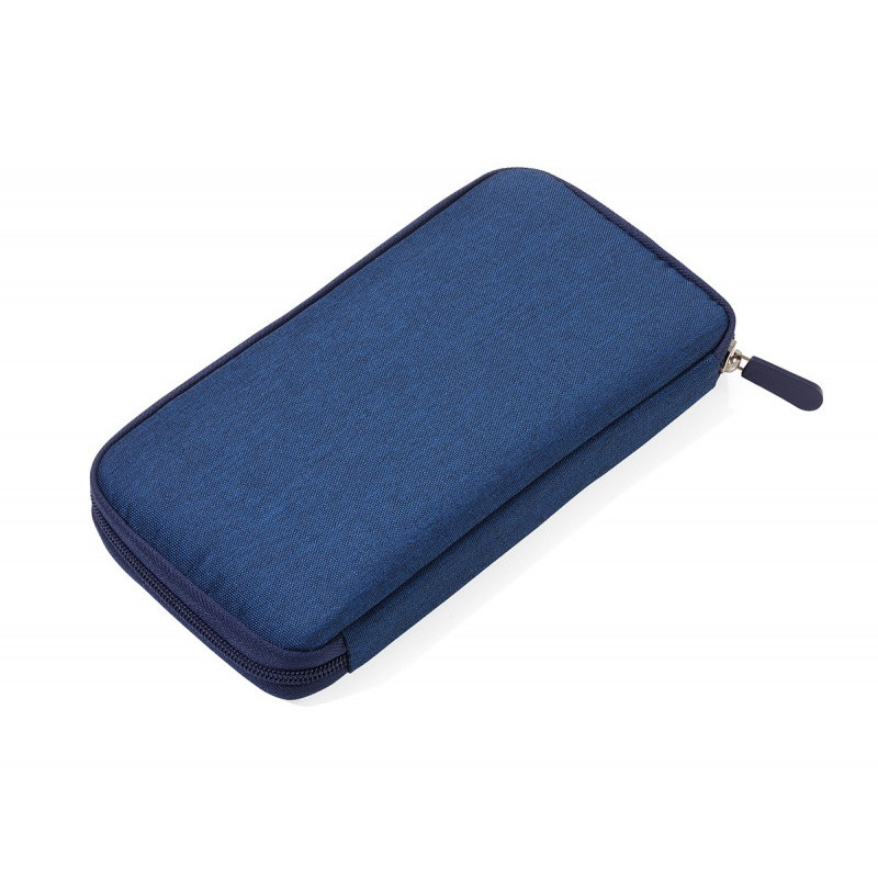 Etui na dokumenty TROIKA Safe Flight, na suwak, niebieskie