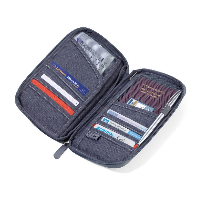 Etui na dokumenty TROIKA Safe Flight, na suwak, szare