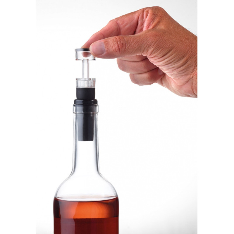 Zestaw do wina TROIKA Weinprobe, korkociąg + nożyk + zatyczka, czarny