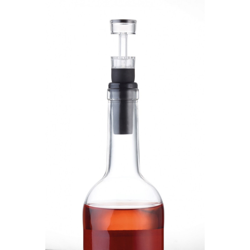 Zestaw do wina TROIKA Weinprobe, korkociąg + nożyk + zatyczka, czarny