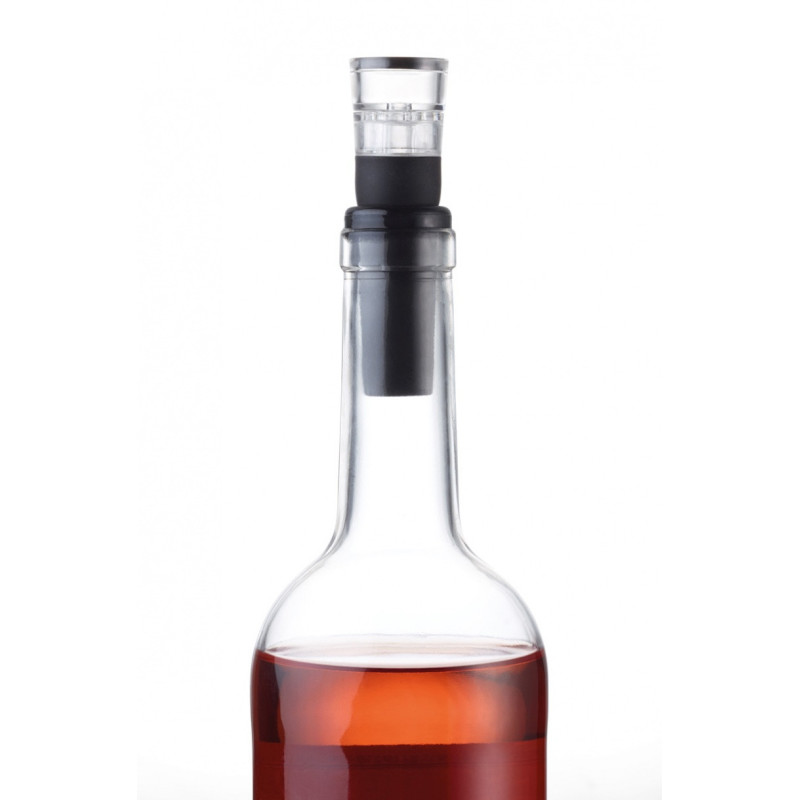 Zestaw do wina TROIKA Weinprobe, korkociąg + nożyk + zatyczka, czarny