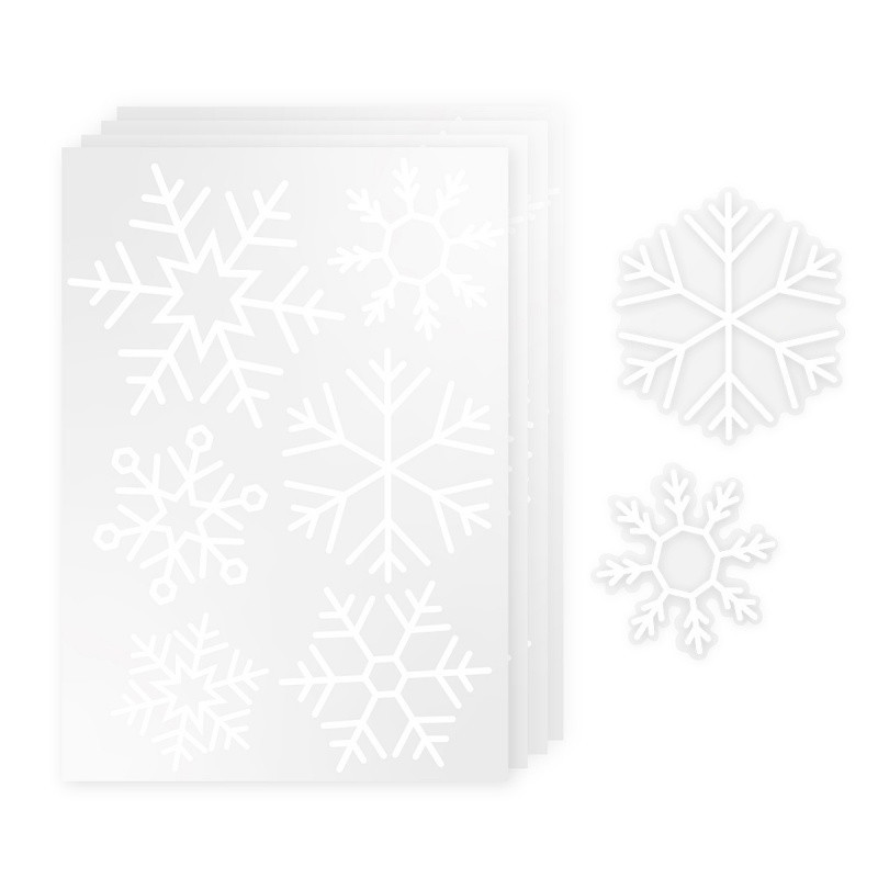 Naklejki na okno śnieżynki TRENDHAUS MM, 24 szt., białe