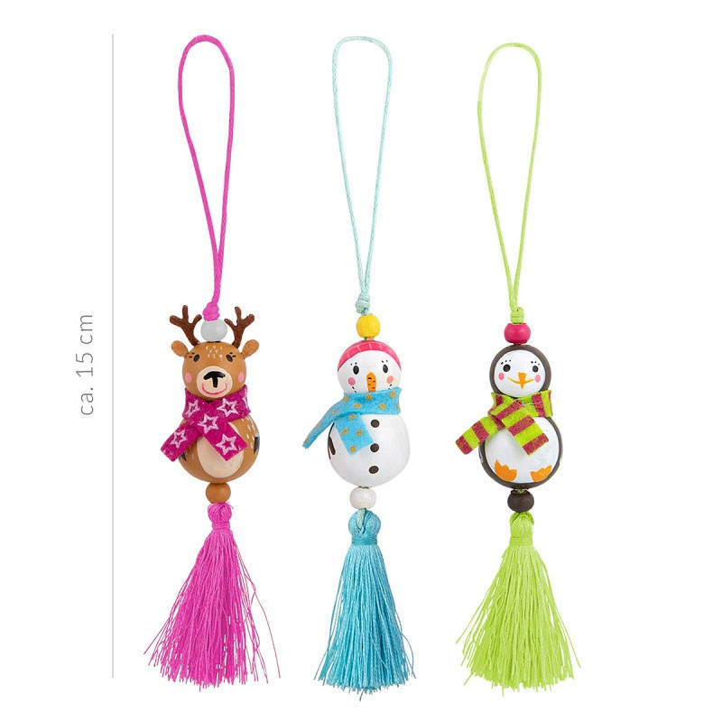 Mini drewniany breloczek na szczęście TRENDHAUS MM, mix kolorów