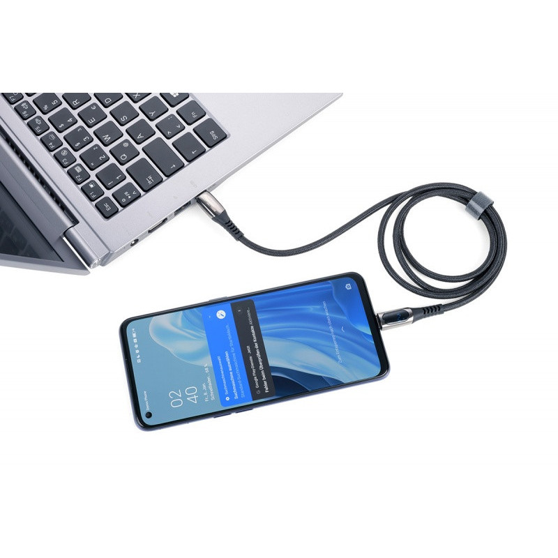 Kabel ładujący TROIKA Speedy, 1m, przejściówka USC-C na lightning, czarny