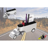 Przybornik na biurko TROIKA Office Trucker, ciężarówka, chromowany, szary